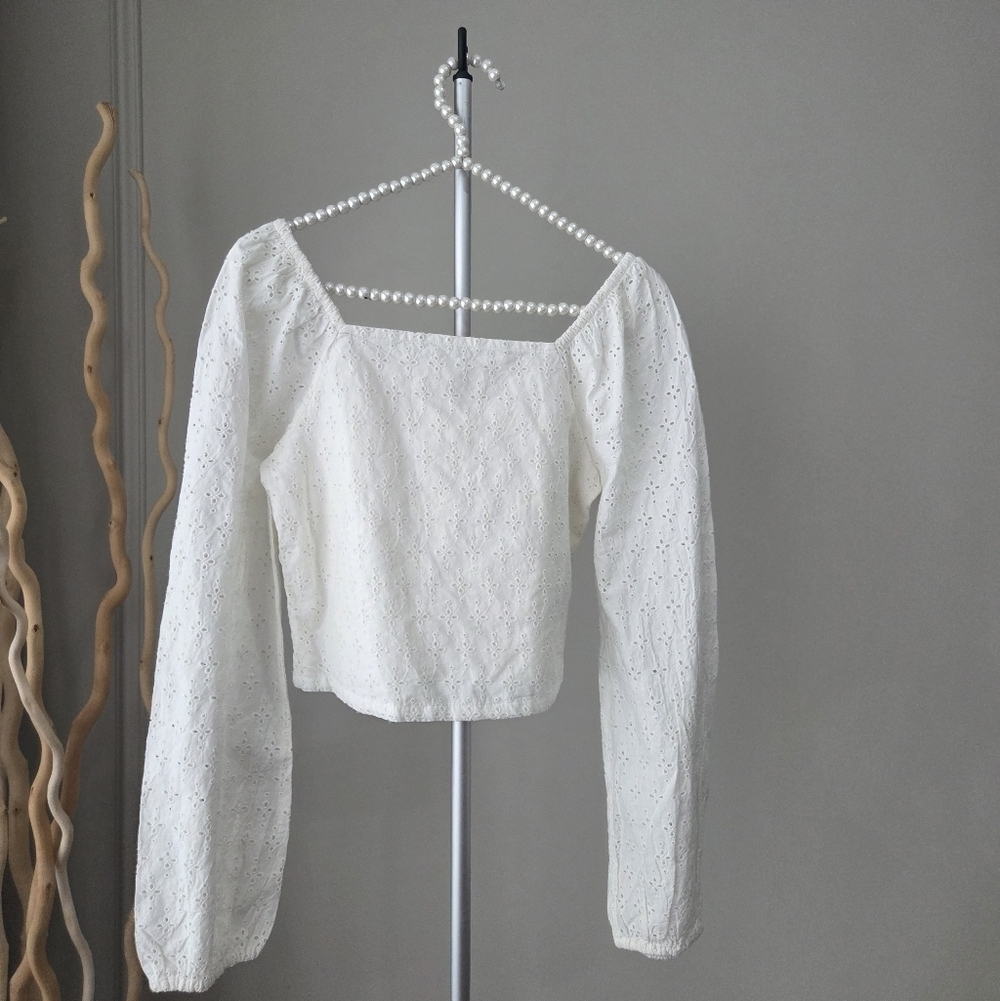 NWT Gap Elegant White Eyelet Women's Top Sz.XXL(14-16)